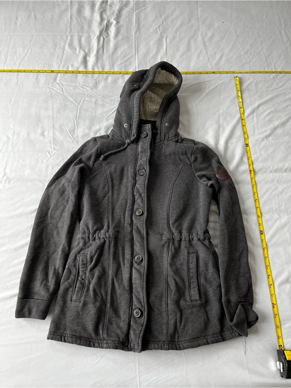 Hollister Dark Gray Hooded Military-Style Field Jacket